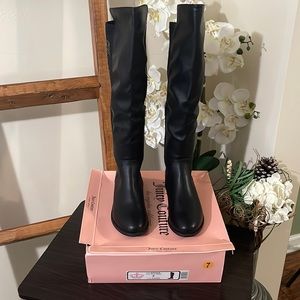 NWOT- Juicy Couture Posse Black Knee High boots